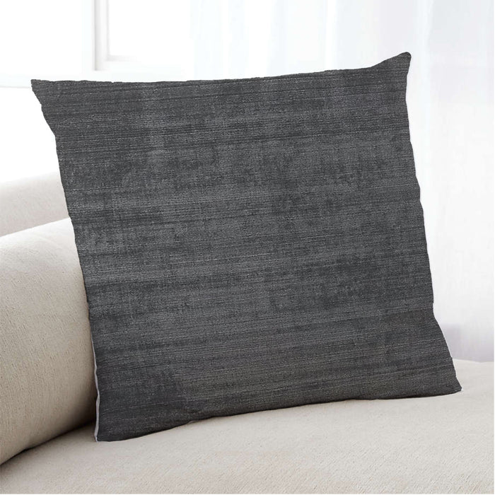 Lifestyle Image of Mid-Century Modern Urban Square Charcoal Black Throw Pillow, 18 inch by 18 inch, pwurb163