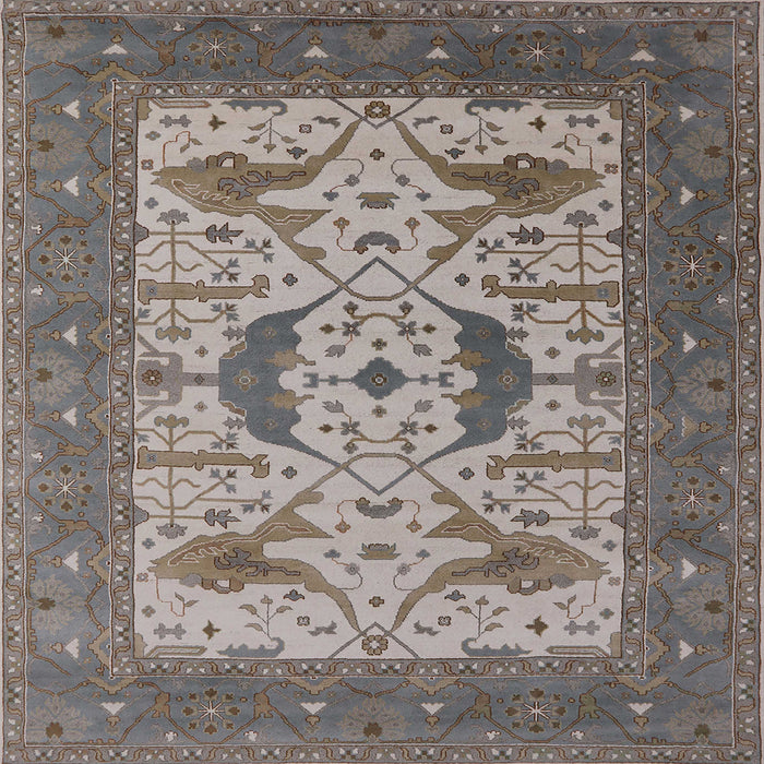 Square Mid-Century Modern Rosy Brown Pink Oriental Rug, urb1640