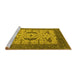 Sideview of Machine Washable Oriental Yellow Industrial Rug, wshurb1640yw