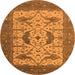 Round Oriental Orange Industrial Rug, urb1640org