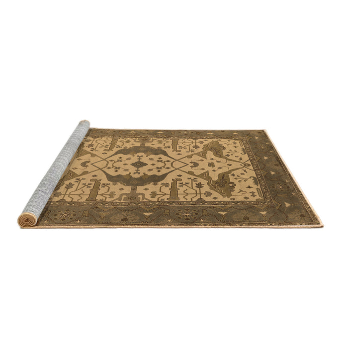 Sideview of Machine Washable Oriental Brown Industrial Rug, wshurb1640brn