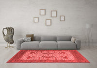 Machine Washable Oriental Red Industrial Rug, wshurb1640red