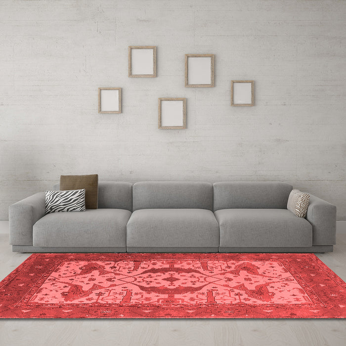 Industrial Red Washable Rugs