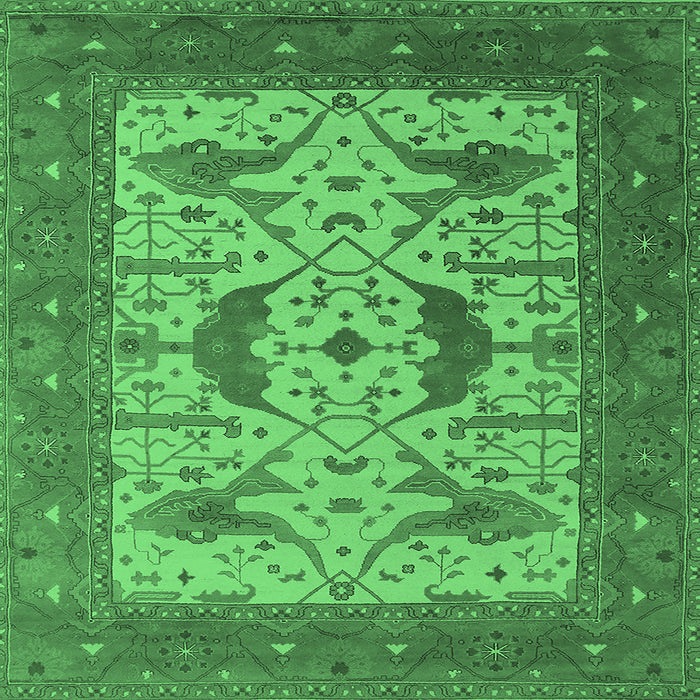 Square Oriental Emerald Green Industrial Rug, urb1640emgrn