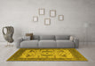 Machine Washable Oriental Yellow Industrial Rug in a Living Room, wshurb1640yw