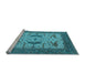 Sideview of Machine Washable Oriental Light Blue Industrial Rug, wshurb1640lblu