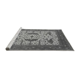 Sideview of Machine Washable Oriental Gray Industrial Rug, wshurb1640gry