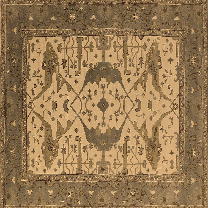 Square Oriental Brown Industrial Rug, urb1640brn