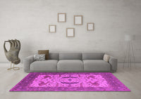 Machine Washable Oriental Pink Industrial Rug, wshurb1640pnk