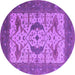 Round Oriental Purple Industrial Rug, urb1640pur