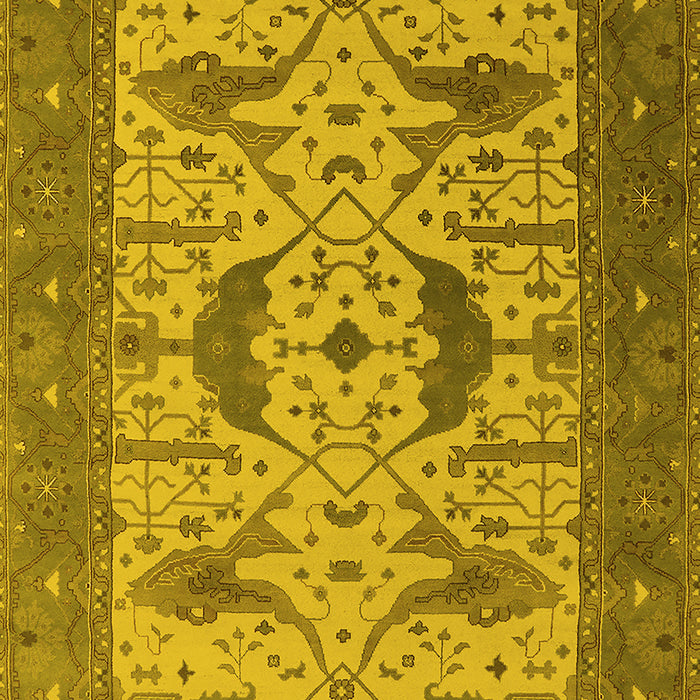 Machine Washable Oriental Yellow Industrial Rug, wshurb1640yw