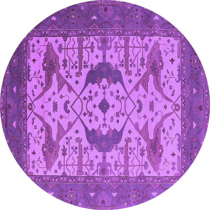 Round Machine Washable Oriental Purple Industrial Area Rugs, wshurb1640pur