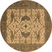 Round Oriental Brown Industrial Rug, urb1640brn