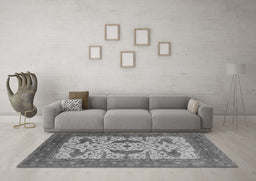 Machine Washable Oriental Gray Industrial Rug in a Living Room,, wshurb1640gry