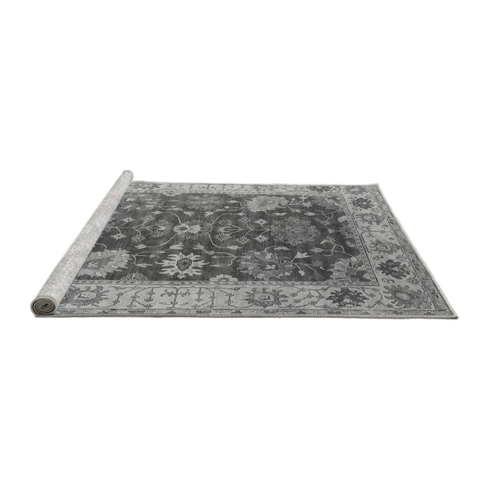Sideview of Machine Washable Oriental Gray Industrial Rug, wshurb1641gry
