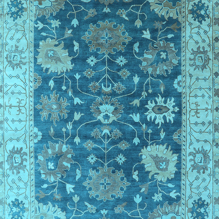 Machine Washable Oriental Light Blue Industrial Rug, wshurb1641lblu