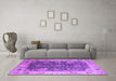 Machine Washable Oriental Purple Industrial Area Rugs in a Living Room, wshurb1641pur