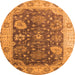 Round Oriental Orange Industrial Rug, urb1641org