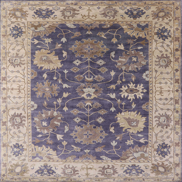 Square Mid-Century Modern Purple Oriental Rug, urb1641