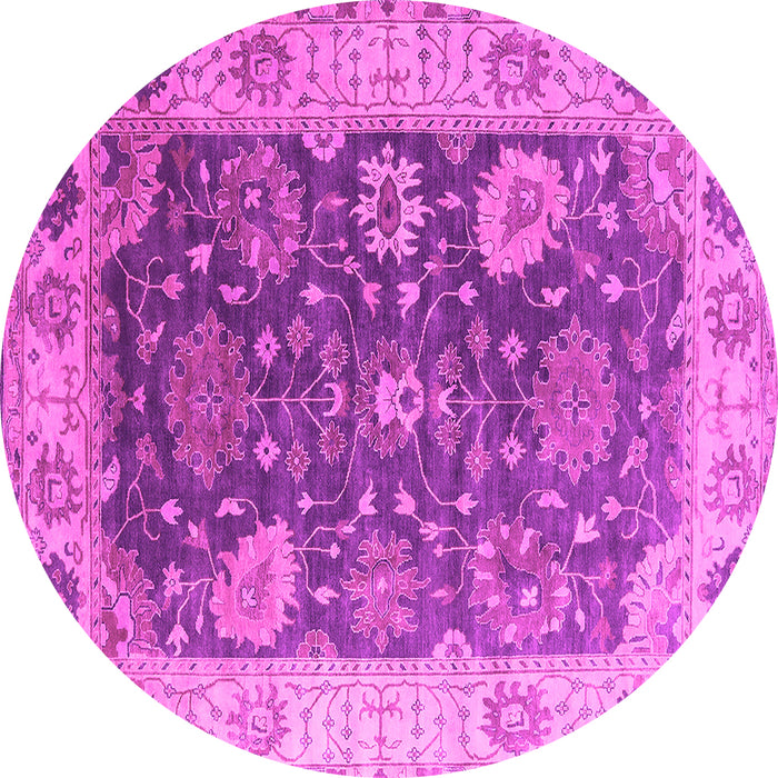 Round Oriental Pink Industrial Rug, urb1641pnk