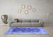 Machine Washable Oriental Blue Industrial Rug in a Living Room, wshurb1641blu