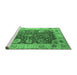 Sideview of Machine Washable Oriental Emerald Green Industrial Area Rugs, wshurb1641emgrn