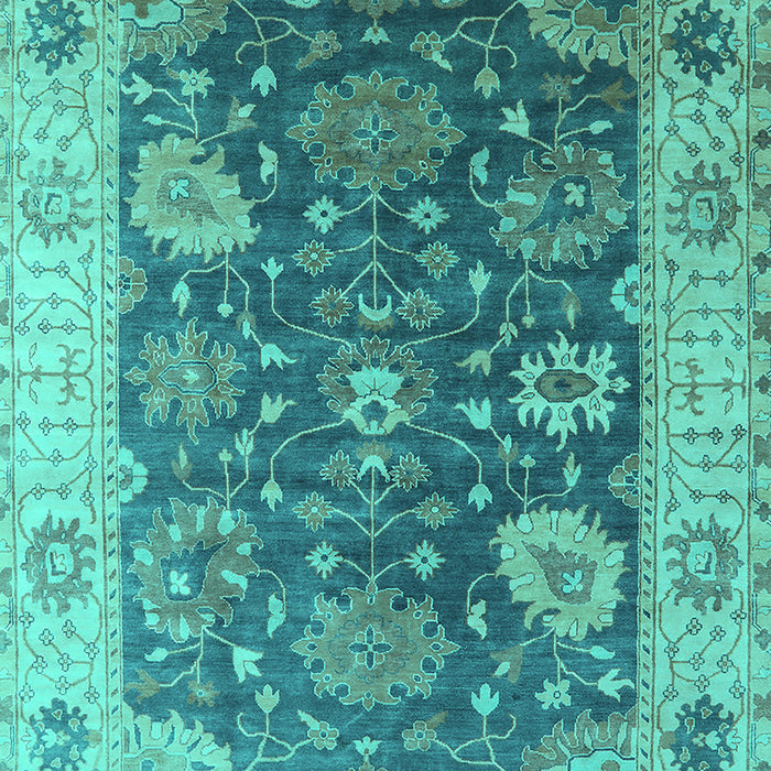 Machine Washable Oriental Turquoise Industrial Area Rugs, wshurb1641turq