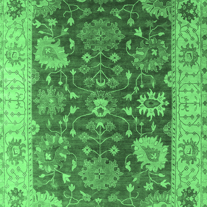 Machine Washable Oriental Emerald Green Industrial Area Rugs, wshurb1641emgrn