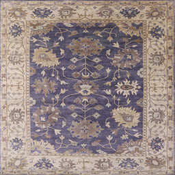 Square Machine Washable Industrial Modern Viola Purple Rug, wshurb1641