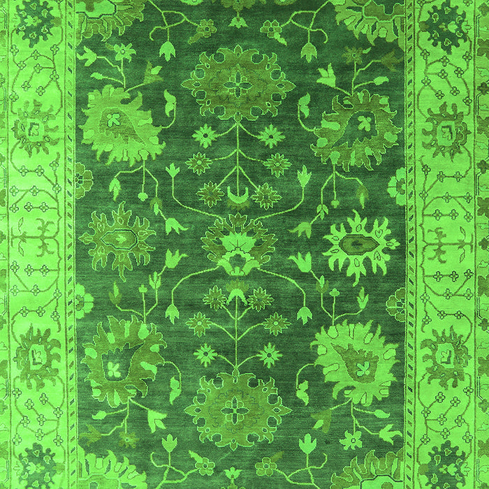 Machine Washable Oriental Green Industrial Area Rugs, wshurb1641grn