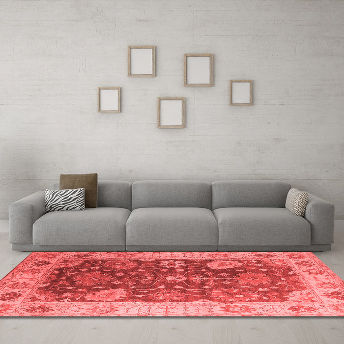 Industrial Red Washable Rugs
