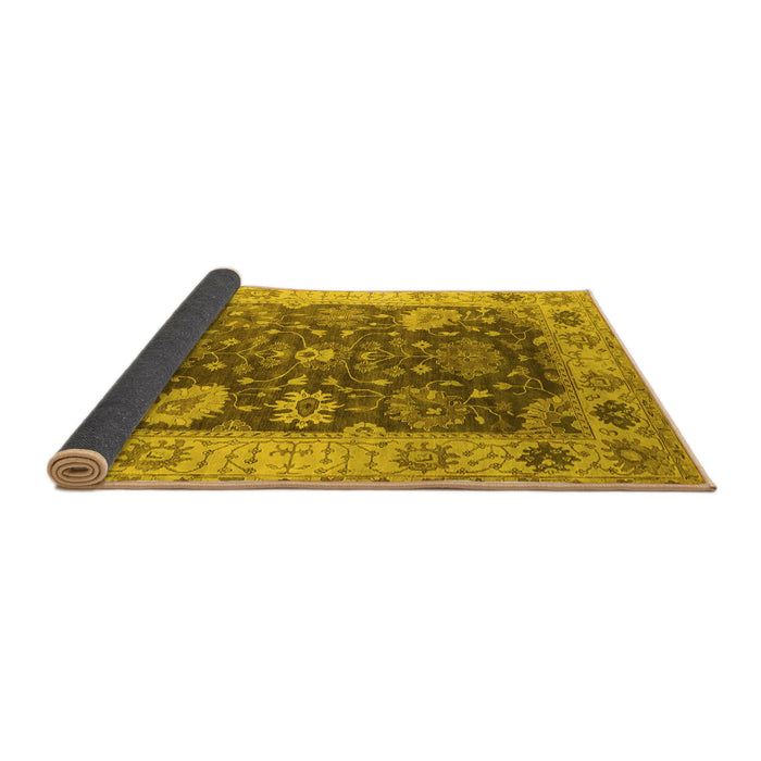 Sideview of Oriental Yellow Industrial Rug, urb1641yw