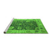 Sideview of Machine Washable Oriental Green Industrial Area Rugs, wshurb1641grn