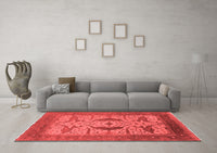 Machine Washable Oriental Red Industrial Rug, wshurb1642red