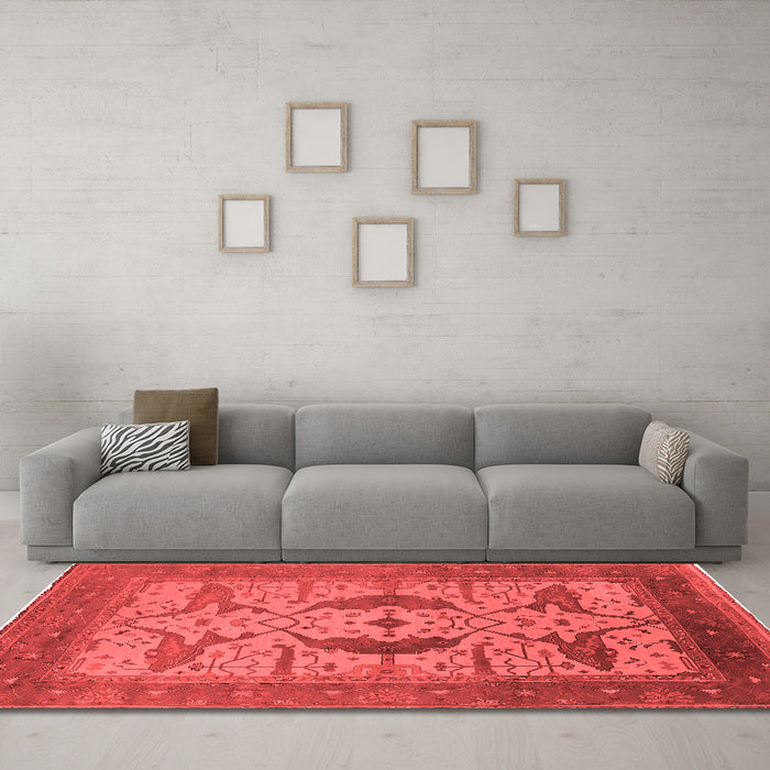 Industrial Red Washable Rugs