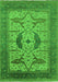 Machine Washable Oriental Green Industrial Area Rugs, wshurb1642grn