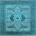 Square Oriental Light Blue Industrial Rug, urb1642lblu