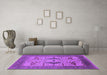 Machine Washable Oriental Purple Industrial Area Rugs in a Living Room, wshurb1642pur