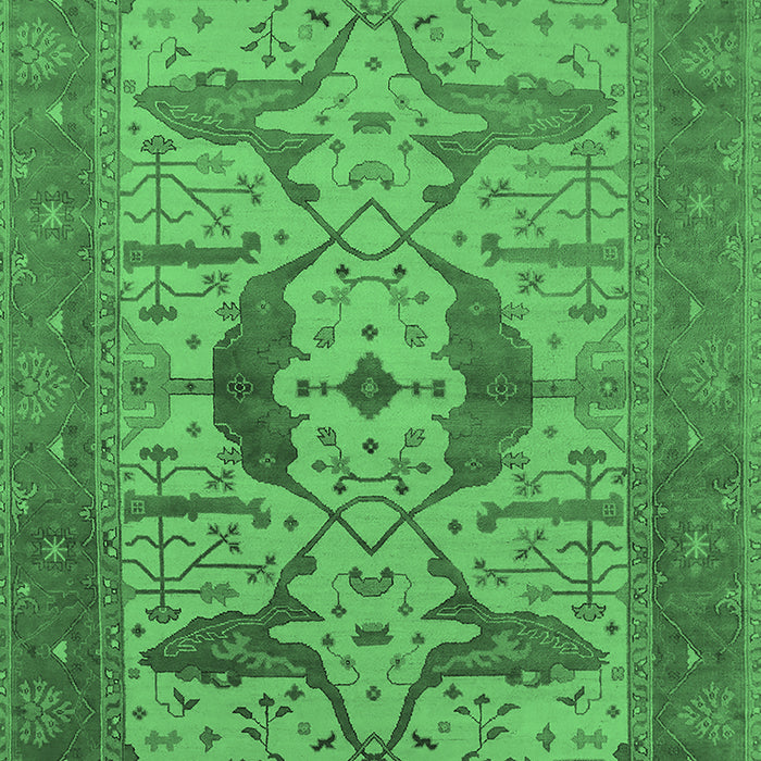 Machine Washable Oriental Emerald Green Industrial Area Rugs, wshurb1642emgrn