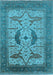 Machine Washable Oriental Light Blue Industrial Rug, wshurb1642lblu