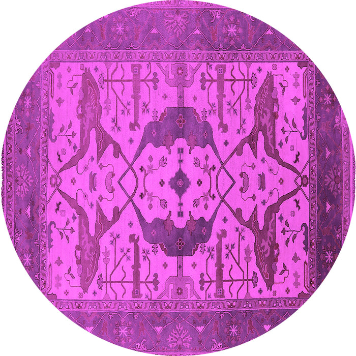 Round Oriental Pink Industrial Rug, urb1642pnk