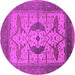 Round Oriental Pink Industrial Rug, urb1642pnk