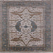 Square Mid-Century Modern Rosy Brown Pink Oriental Rug, urb1642