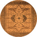 Round Oriental Orange Industrial Rug, urb1642org