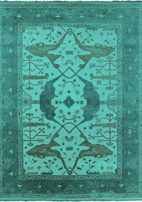 Oriental Turquoise Industrial Rug, urb1642turq