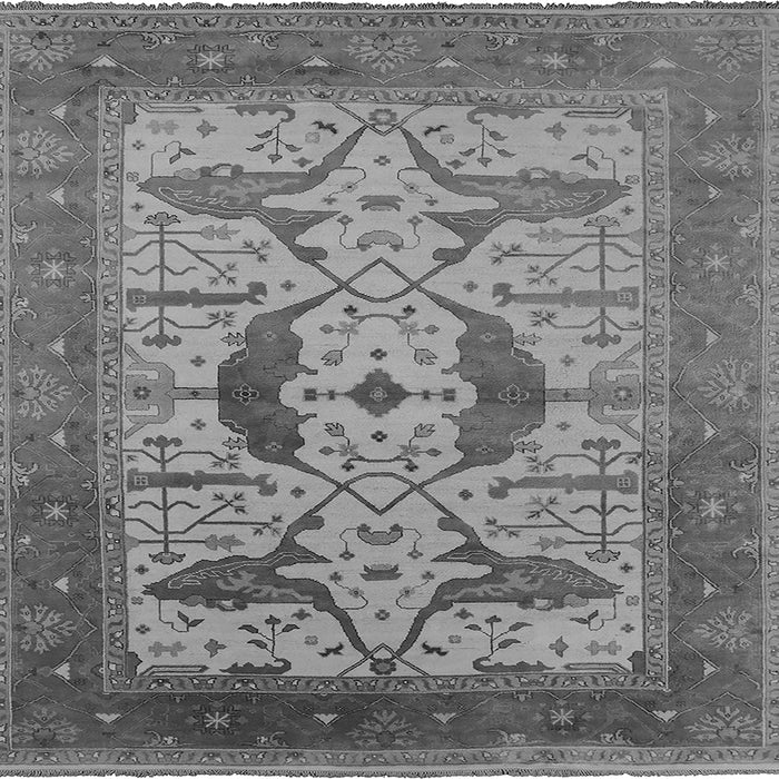 Square Machine Washable Oriental Gray Industrial Rug, wshurb1642gry