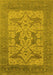 Machine Washable Oriental Yellow Industrial Rug, wshurb1643yw