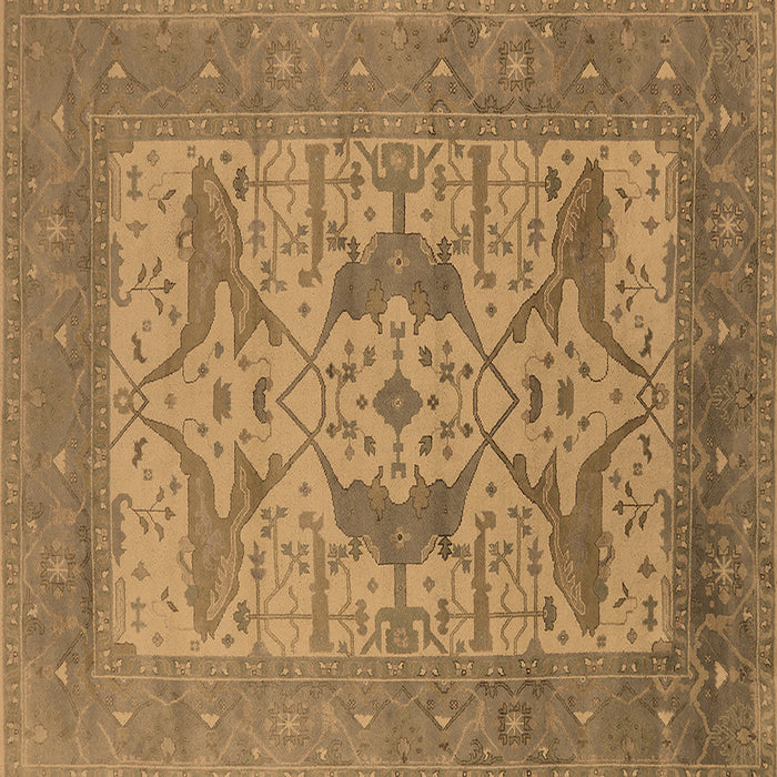 Square Oriental Brown Industrial Rug, urb1643brn
