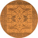 Round Oriental Orange Industrial Rug, urb1643org