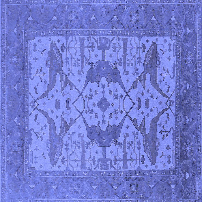 Square Machine Washable Oriental Blue Industrial Rug, wshurb1643blu